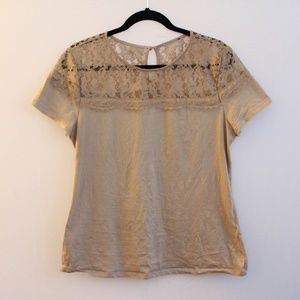 Tan Lace Top
